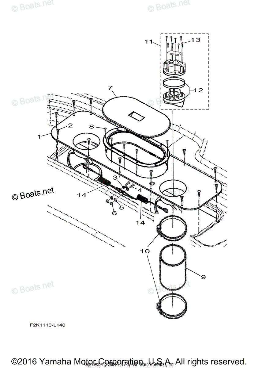 Yamaha Boats 2016 OEM Parts Diagram for Jet Unit 4