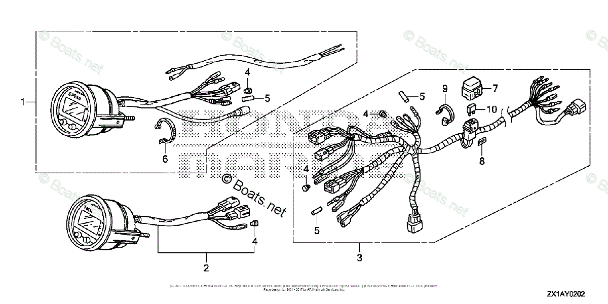 Honda Outboard 2007 And Later OEM Parts Diagram for METER KIT (DIGITAL ...