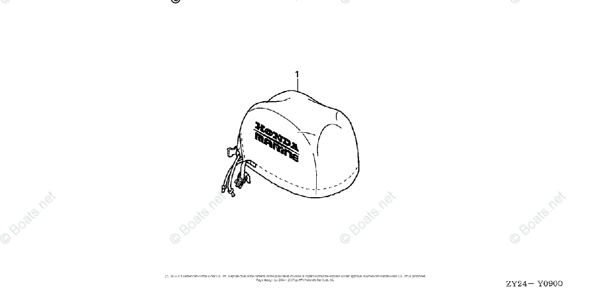 Honda Outboard 2002 OEM Parts Diagram for Engine Cover (Accessory Soft