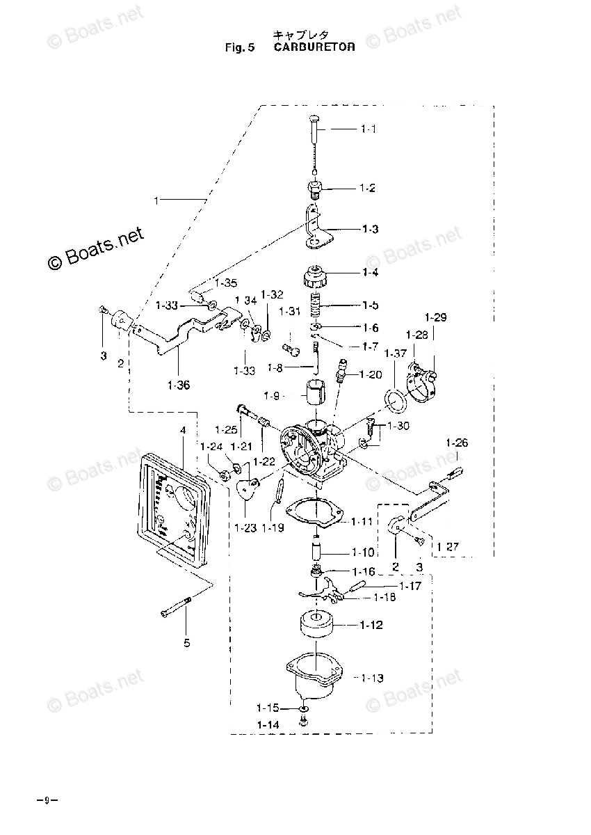 Tohatsu Outboard 2004 OEM Parts Diagram for CARBURETOR