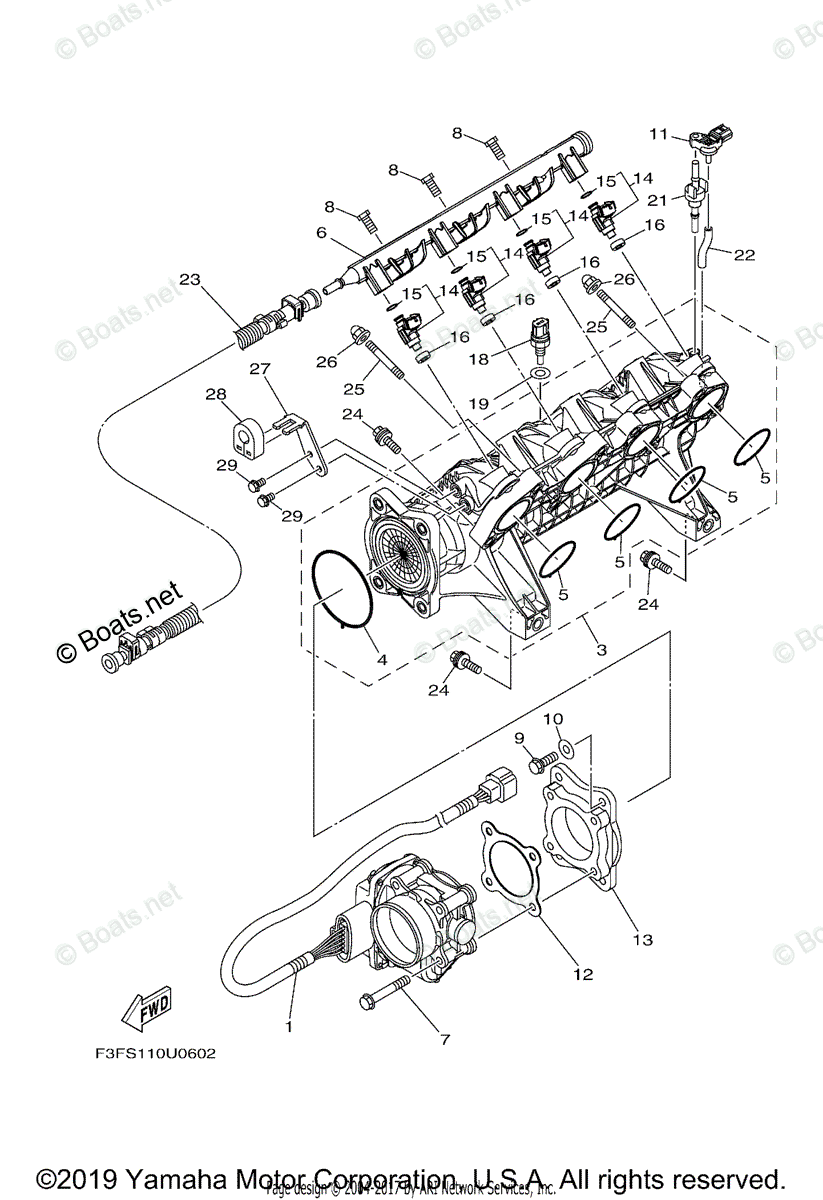 Yamaha Boats 2018 Oem Parts Diagram For Intake 1 