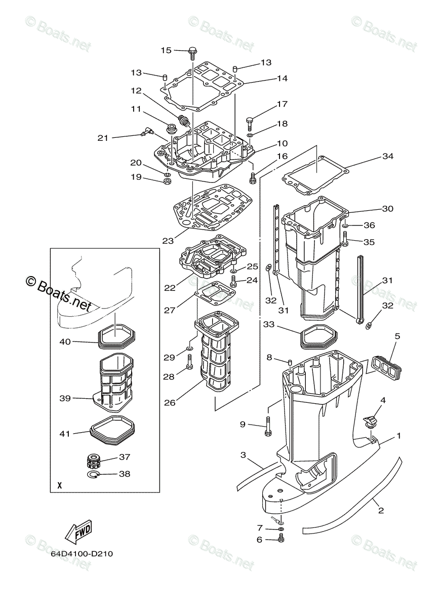 Yamaha Outboard 2005 OEM Parts Diagram for Upper Casing