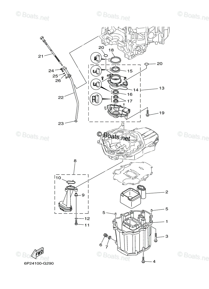 Yamaha Outboard 2007 OEM Parts Diagram for OIL PAN | Boats.net