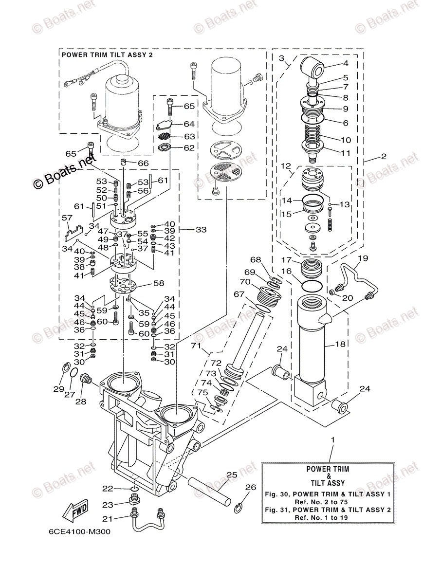 Yamaha Outboard 2013 OEM Parts Diagram for Power Trim Tilt Assy 1 ...