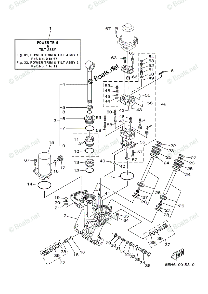 マリやん Yamaha Outboard 2018 OEM Parts Diagram for Power Trim Tilt