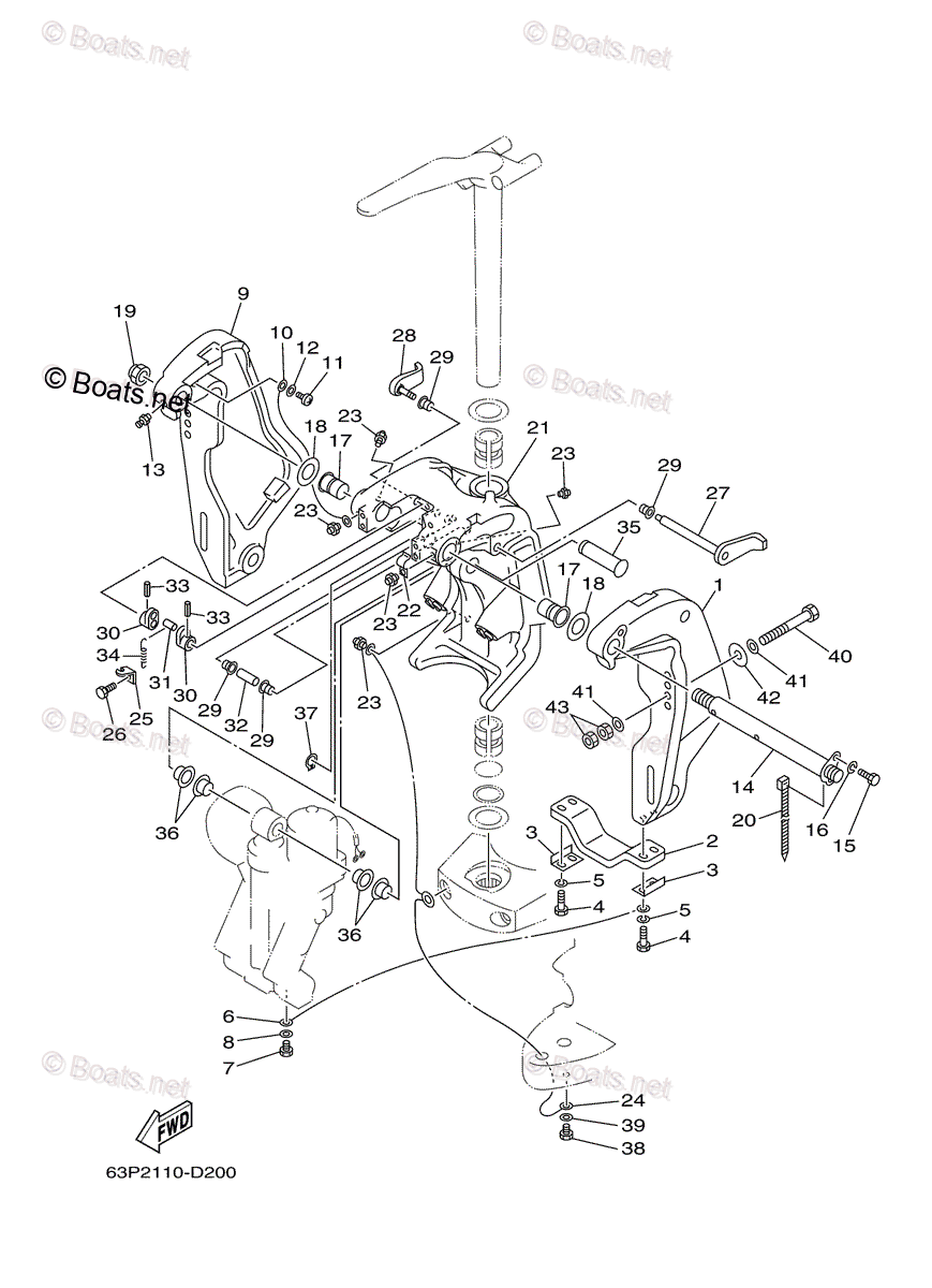 Yamaha Outboard 2006 OEM Parts Diagram for Bracket 1 | Boats.net