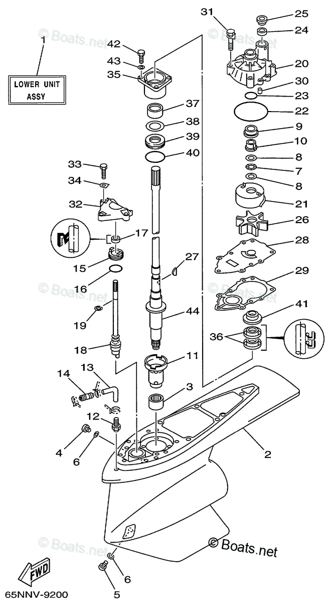 Yamaha Outboard 1999 Oem Parts Diagram For Lower Casing Drive 1 