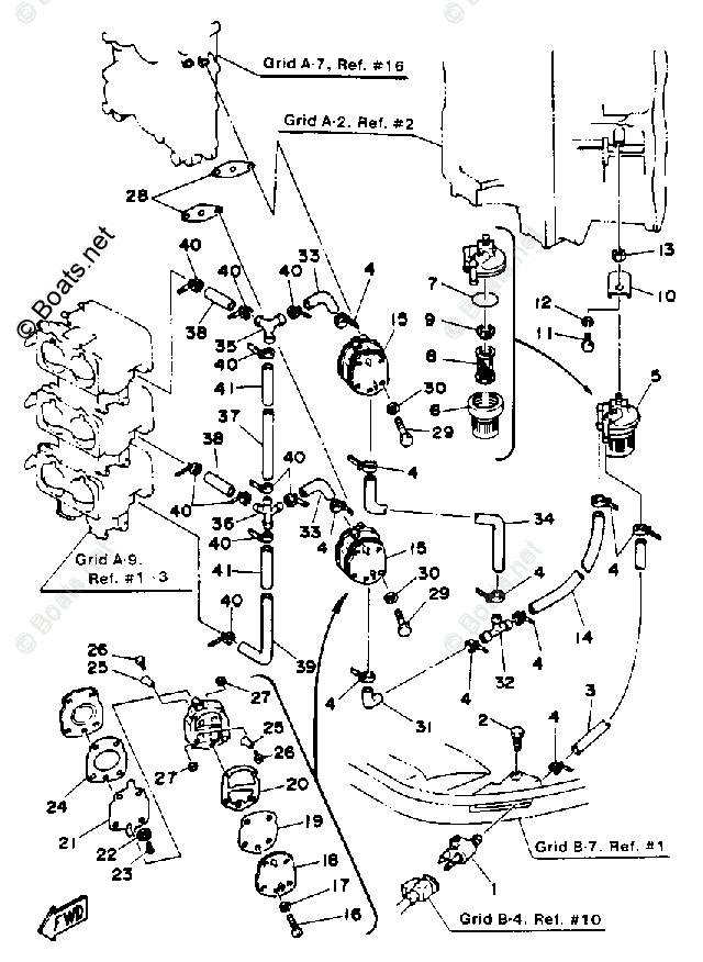 Yamaha Outboard 1986 OEM Parts Diagram for Fuel System | Boats.net