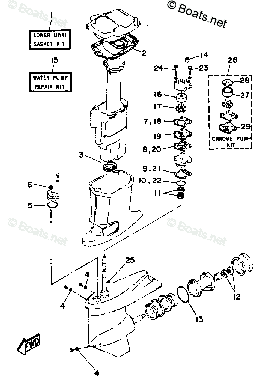 Yamaha Outboard 1992 OEM Parts Diagram for Repair Kit 2 | Boats.net