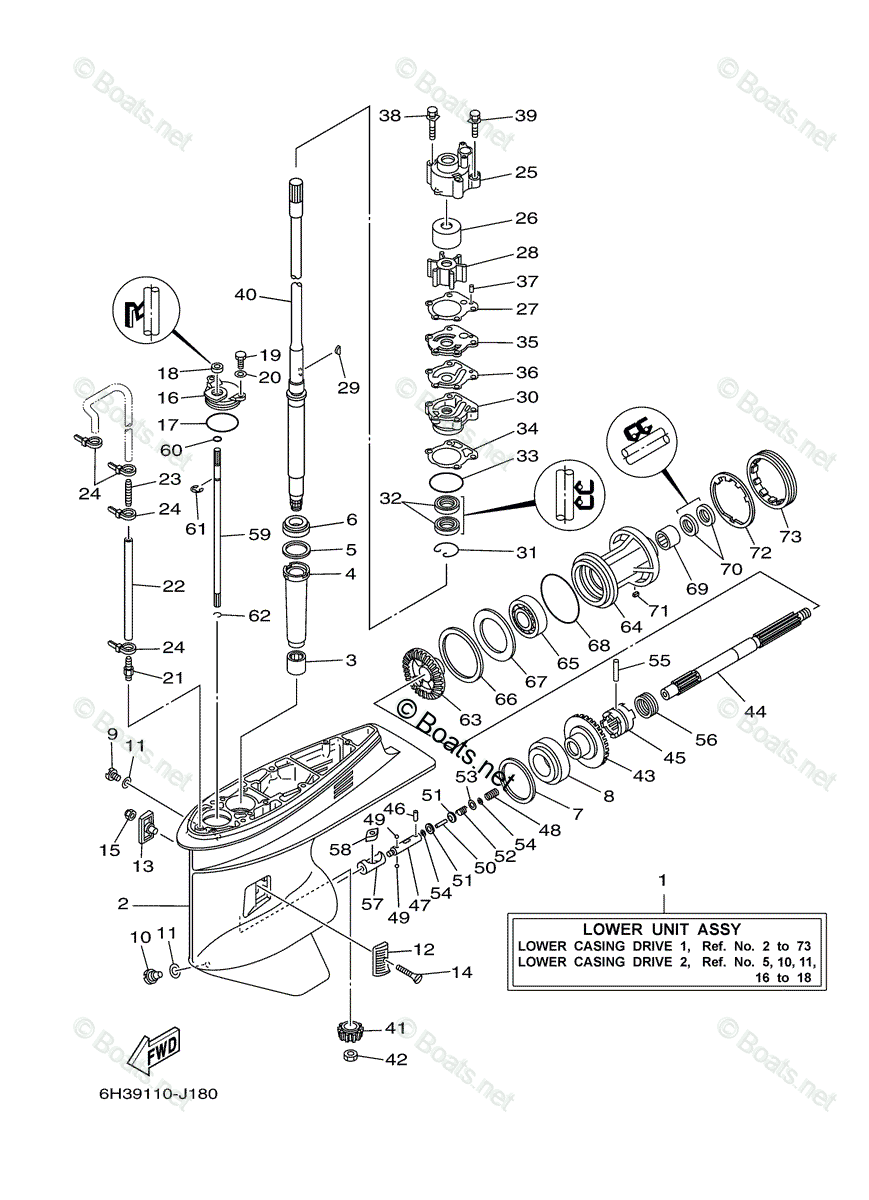 Yamaha Outboard 2009 OEM Parts Diagram for Lower Casing Drive 1 | Boats.net