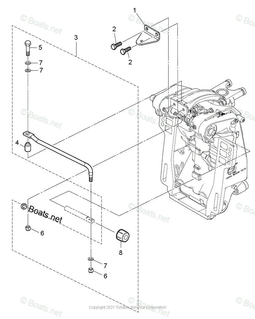 Tohatsu Outboard 2021 OEM Parts Diagram for Steering | Boats.net