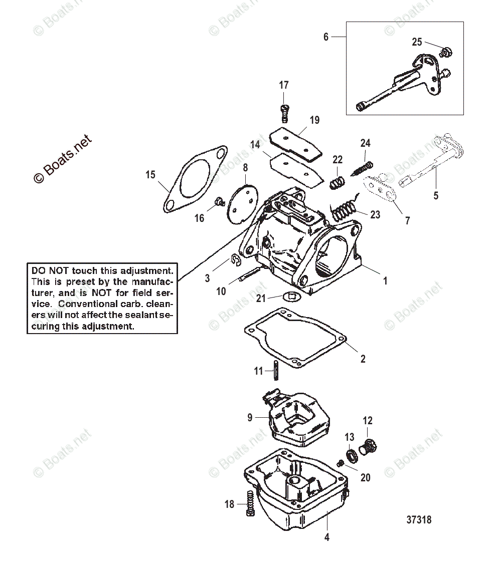 Mercury Outboard 75HP OEM Parts Diagram for CARBURETOR (WME-59/60/61/62 ...