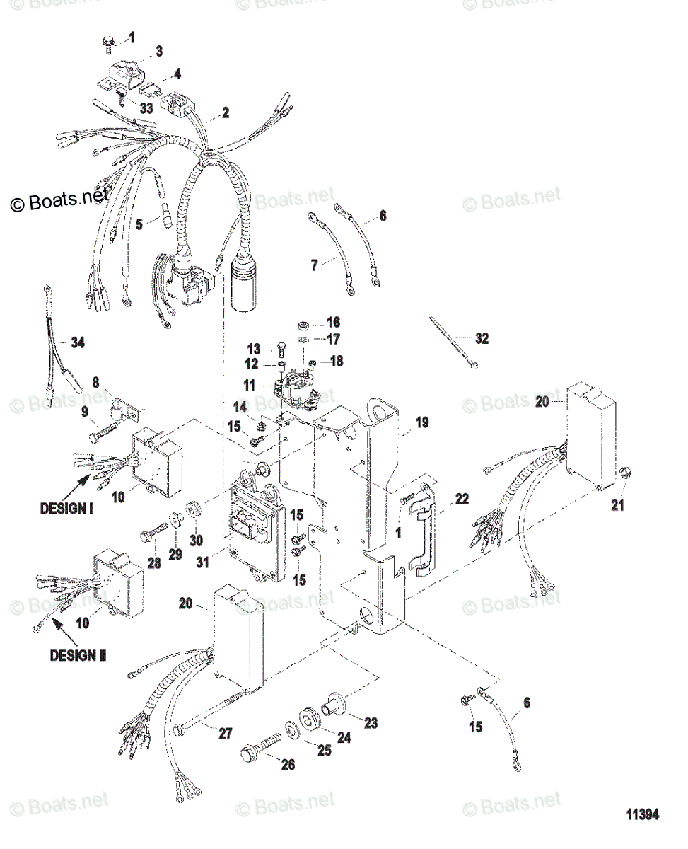 Mercury Sportjet Jet Drive 175HP OEM Parts Diagram for Electrical ...