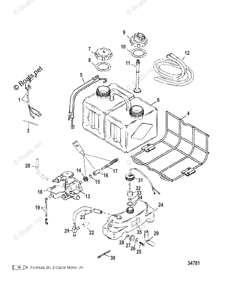 Mercury Outboard 200HP OEM Parts Diagram for Oil Injection Components ...