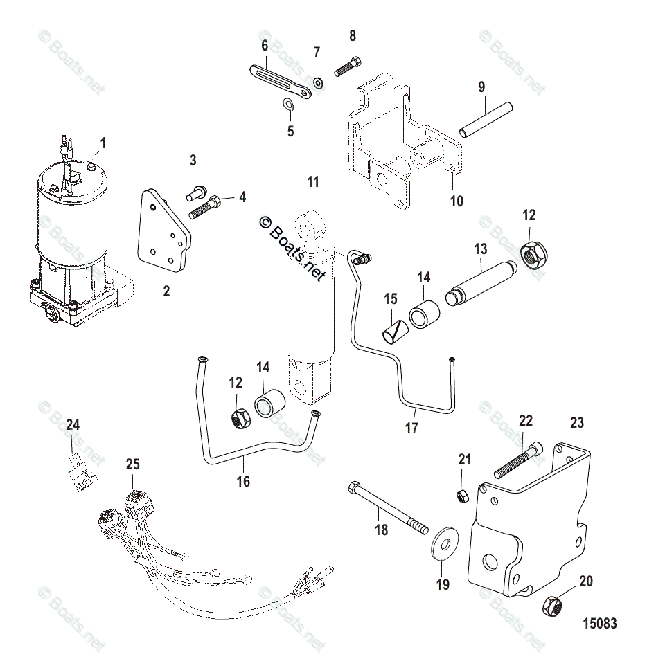 Mercury Outboard 25HP OEM Parts Diagram for Power Trim/Tilt