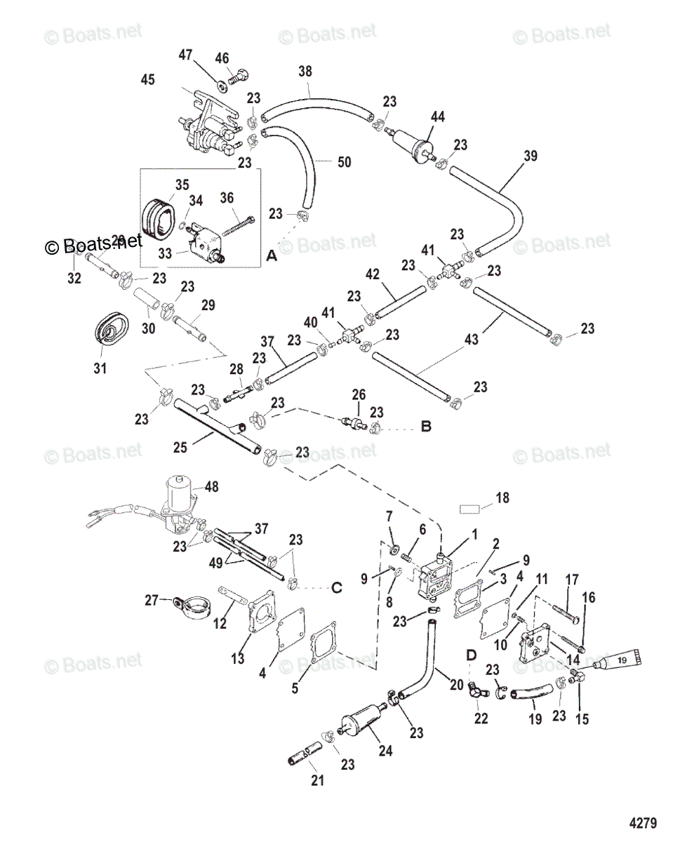 Mercury Outboard 125HP OEM Parts Diagram for FUEL PUMP | Boats.net