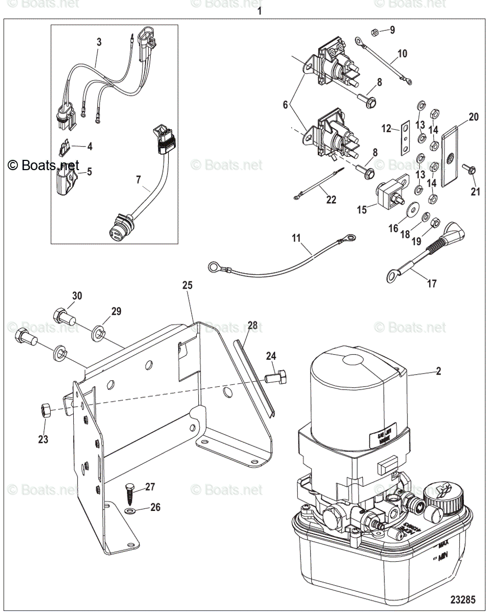 Mercruiser Sterndrive Gas Engines OEM Parts Diagram for Trim Pump
