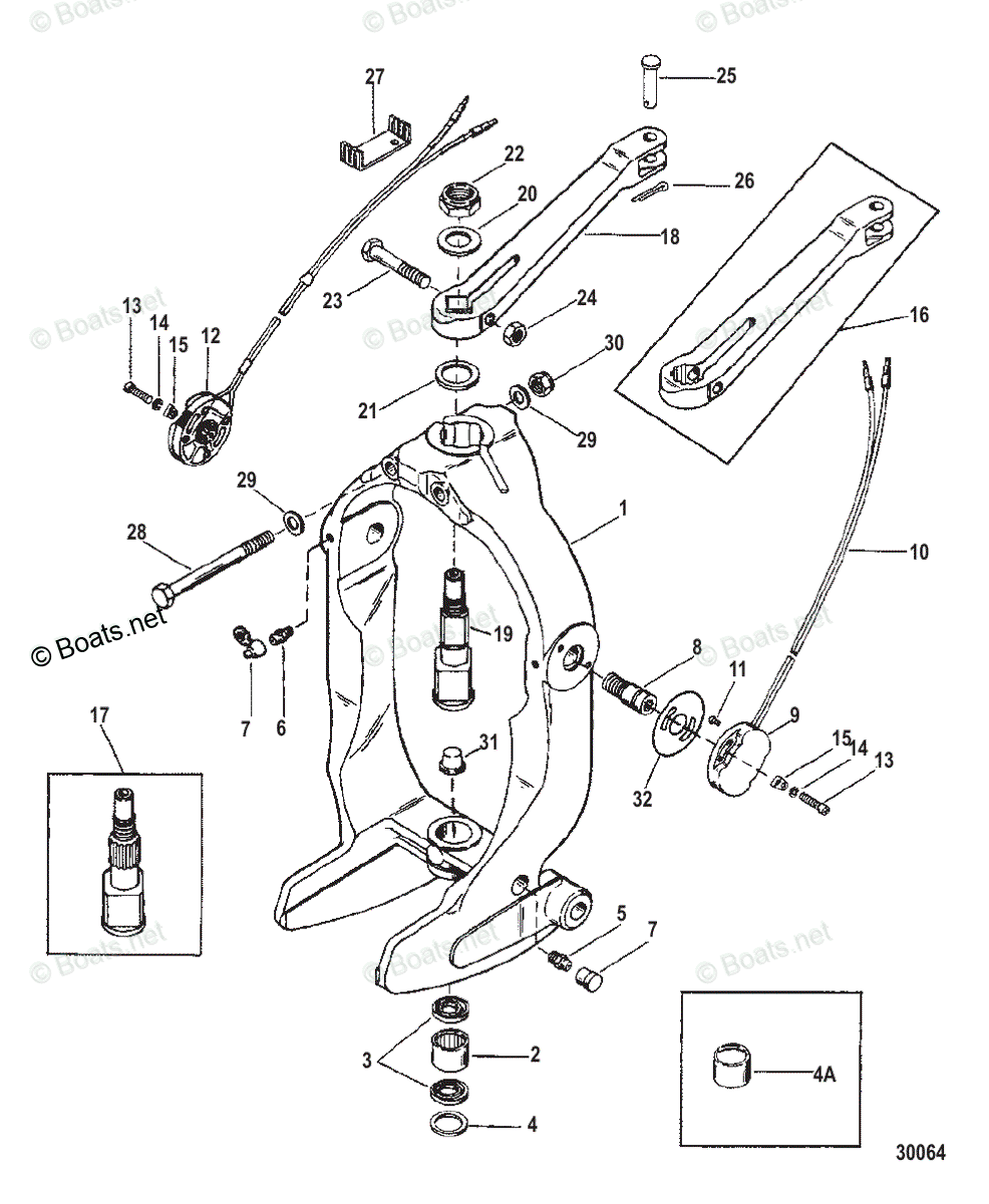 Mercruiser Sterndrive Transoms OEM Parts Diagram for GIMBAL RING AND