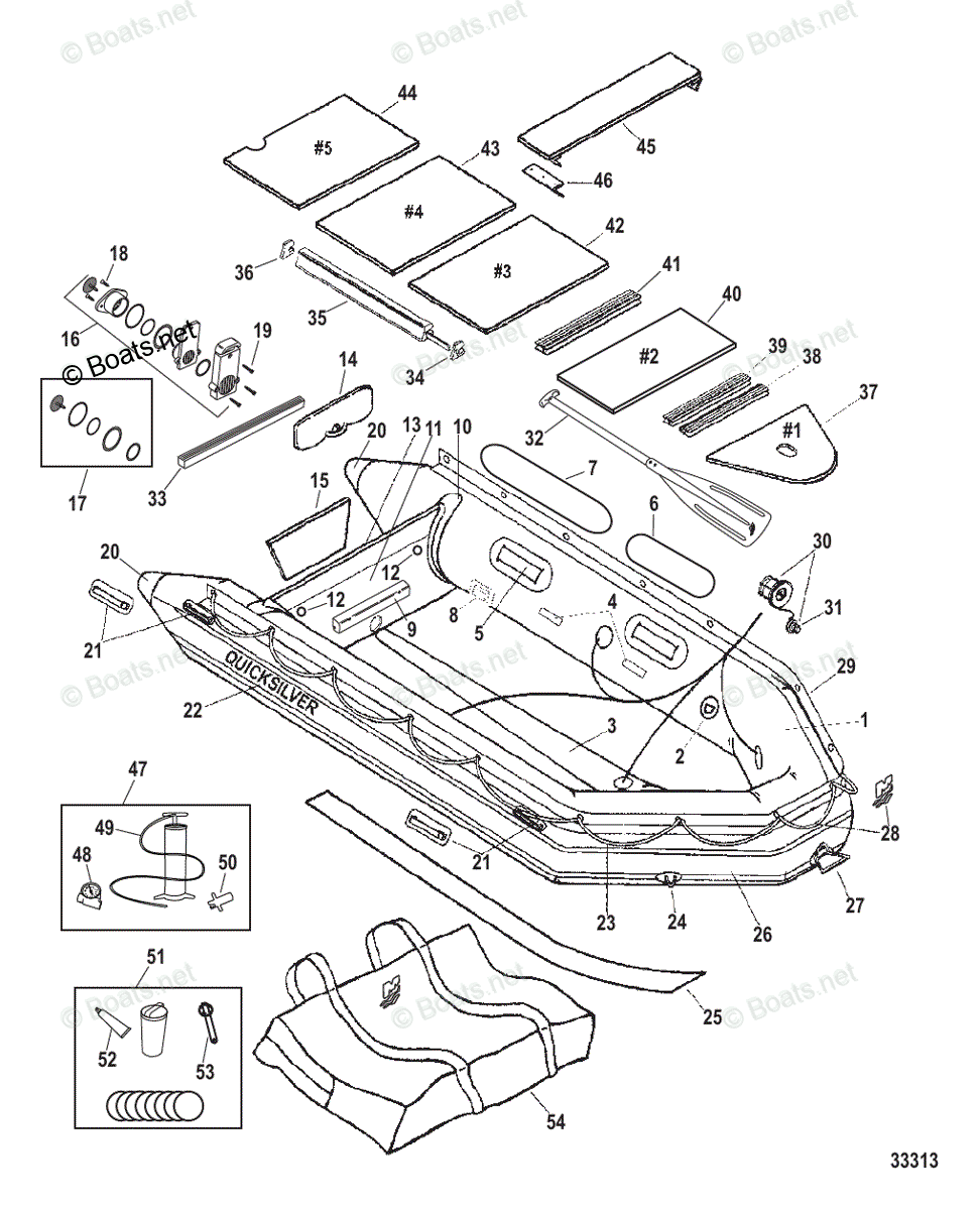 Mercury Inflatable Boats 2008 OEM Parts Diagram for Quicksilver Heavy