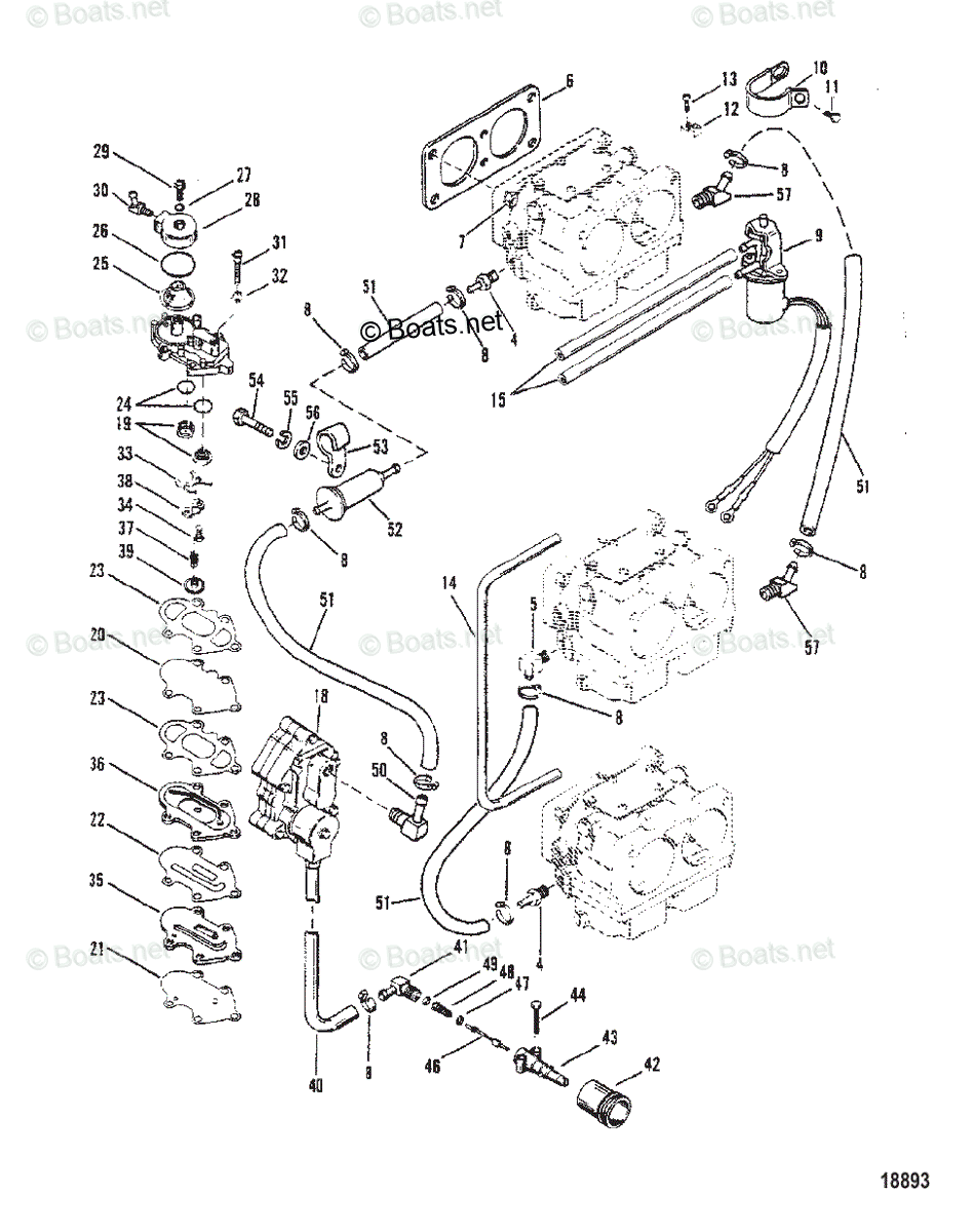 Mercury Outboard 175hp Oem Parts Diagram For Fuel Pump(design Ii With 