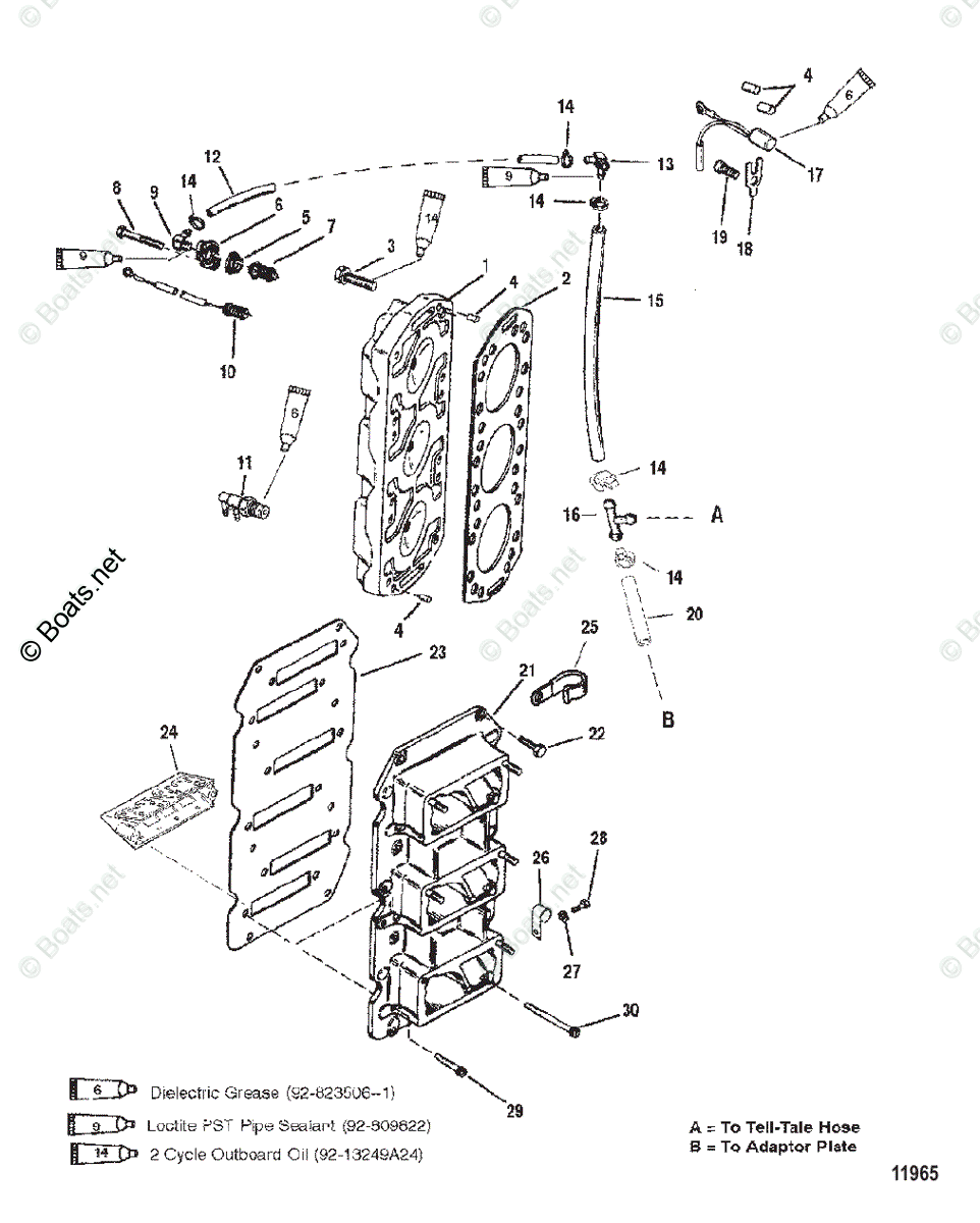 Mercury Outboard 175hp Oem Parts Diagram For Reed Block And Cylinder