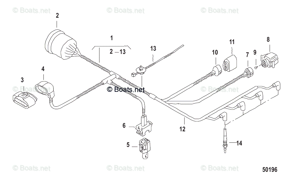 Mercruiser Inboard Diesel Engines OEM Parts Diagram for WIRING HARNESS