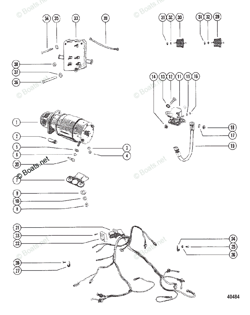 Mercruiser Inboard Gas Engines OEM Parts Diagram for Starter Motor