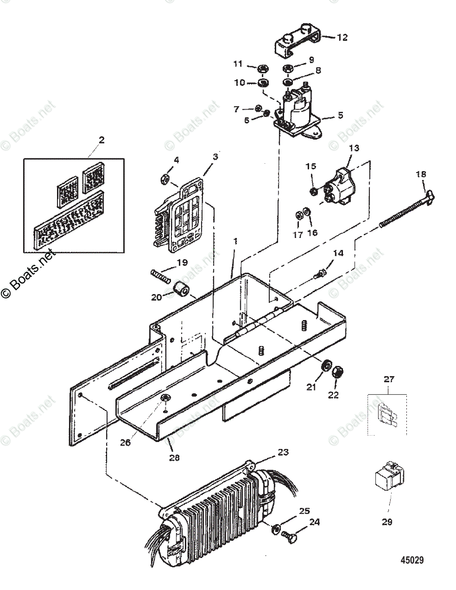Mercruiser Inboard Gas Engines OEM Parts Diagram for ELECTRICAL BOX AND