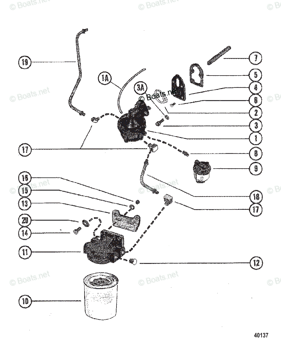 Mercruiser Sterndrive Gas Engines OEM Parts Diagram for Fuel Pump And ...