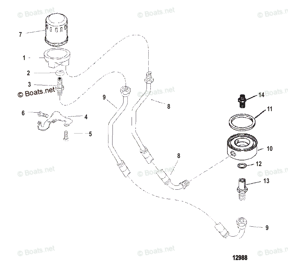 Mercruiser Sterndrive Gas Engines OEM Parts Diagram for REMOTE OIL