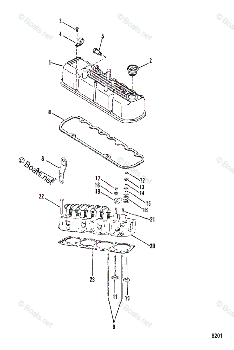 Mercruiser Sterndrive Gas Engines OEM Parts Diagram for