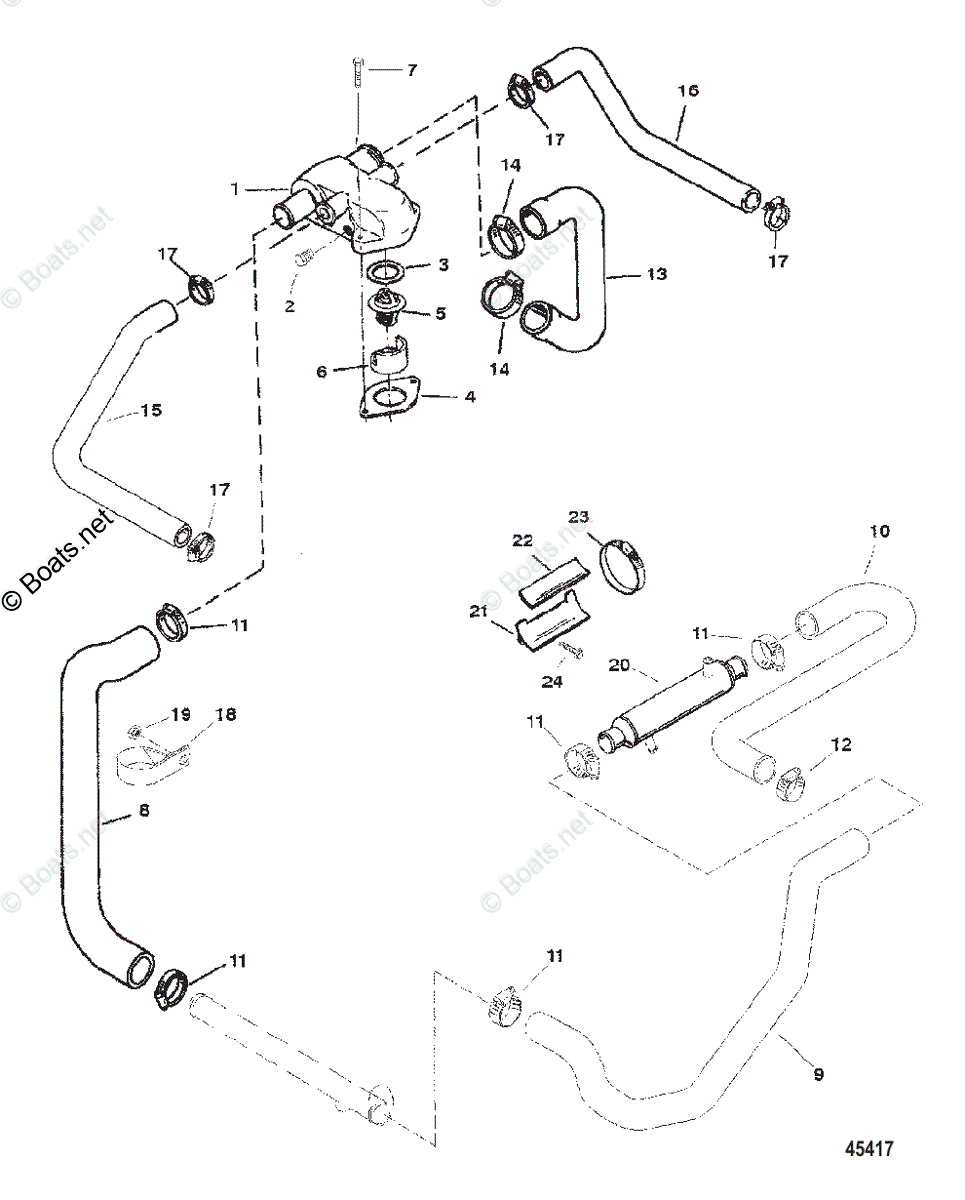 Mercruiser Sterndrive Gas Engines OEM Parts Diagram For STANDARD ...