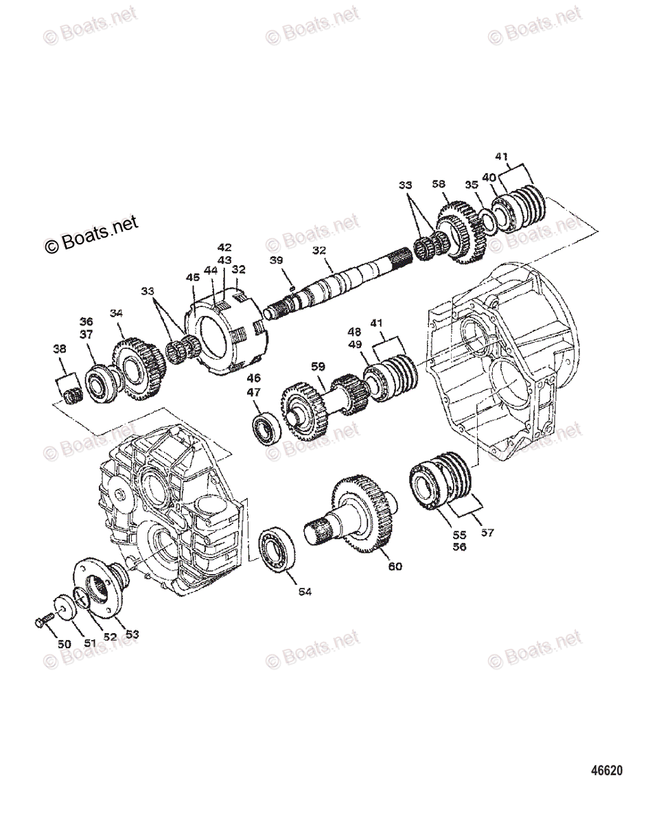 Mercruiser Inboard Gas Engines OEM Parts Diagram for TRANSMISSION ...