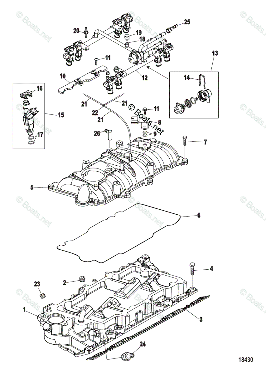 Nathページ Mercruiser Sterndrive Gas Engines OEM Parts Diagram for