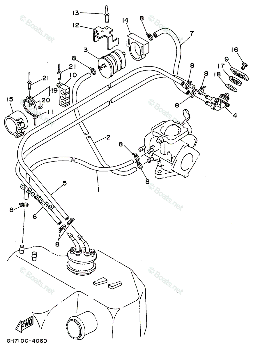 Yamaha Waverunner 1995 OEM Parts Diagram for Fuel | Boats.net