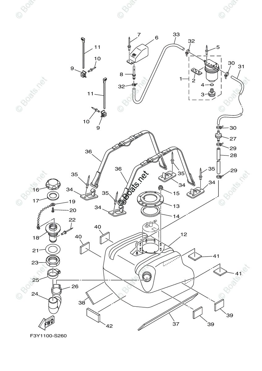 Yamaha Waverunner 2018 OEM Parts Diagram for FUEL TANK | Boats.net