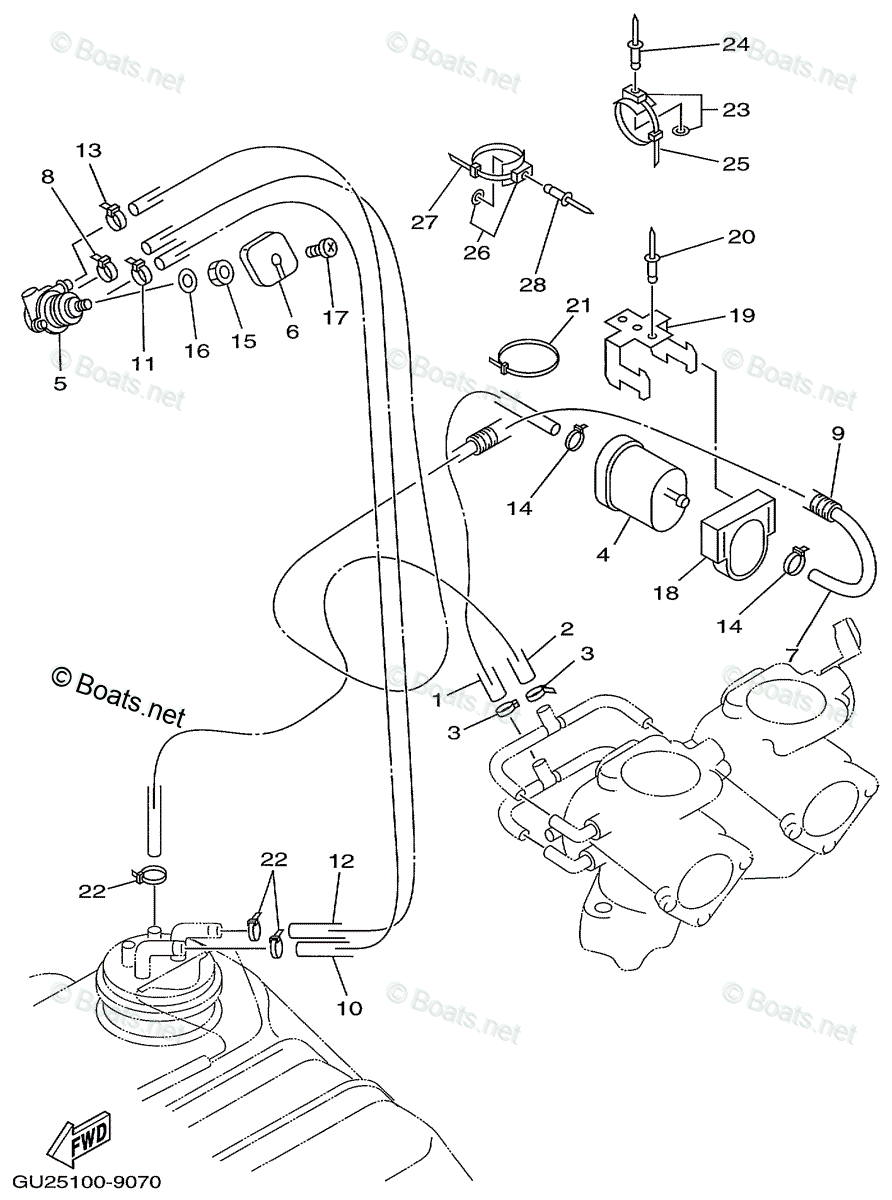 Yamaha Waverunner 1999 OEM Parts Diagram for Fuel | Boats.net