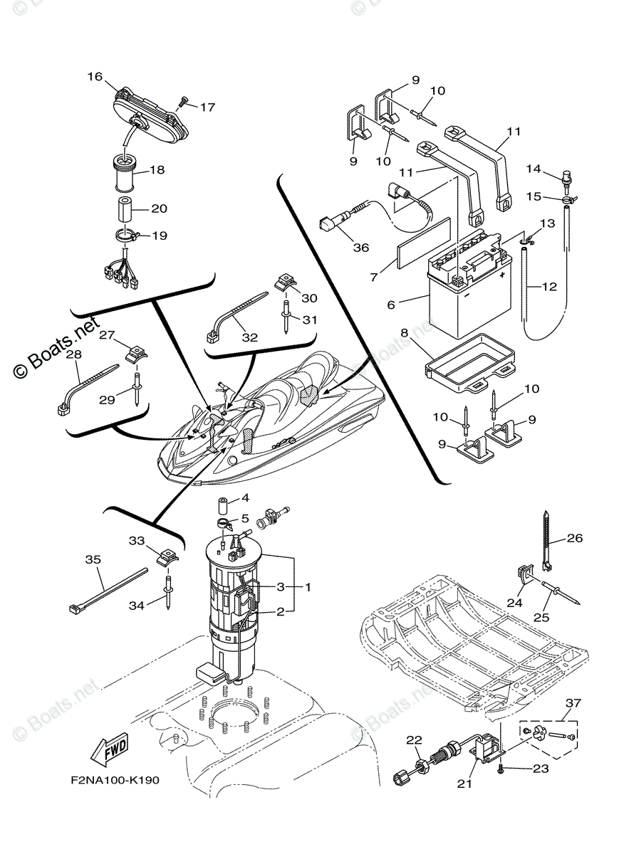 Yamaha Waverunner 2011 OEM Parts Diagram for ELECTRICAL 3 | Boats.net