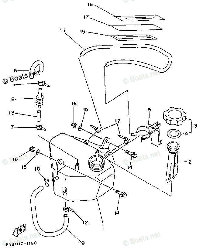 Yamaha Waverunner 1993 OEM Parts Diagram for Oil Tank (For Oil ...