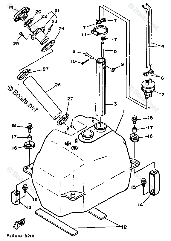Yamaha Waverunner 1993 OEM Parts Diagram for FUEL TANK