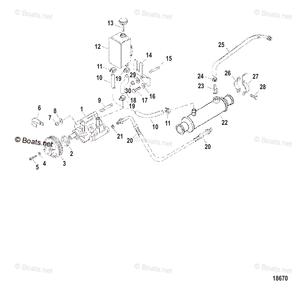 Mercruiser Sterndrive Gas Engines OEM Parts Diagram for PowerAssisted