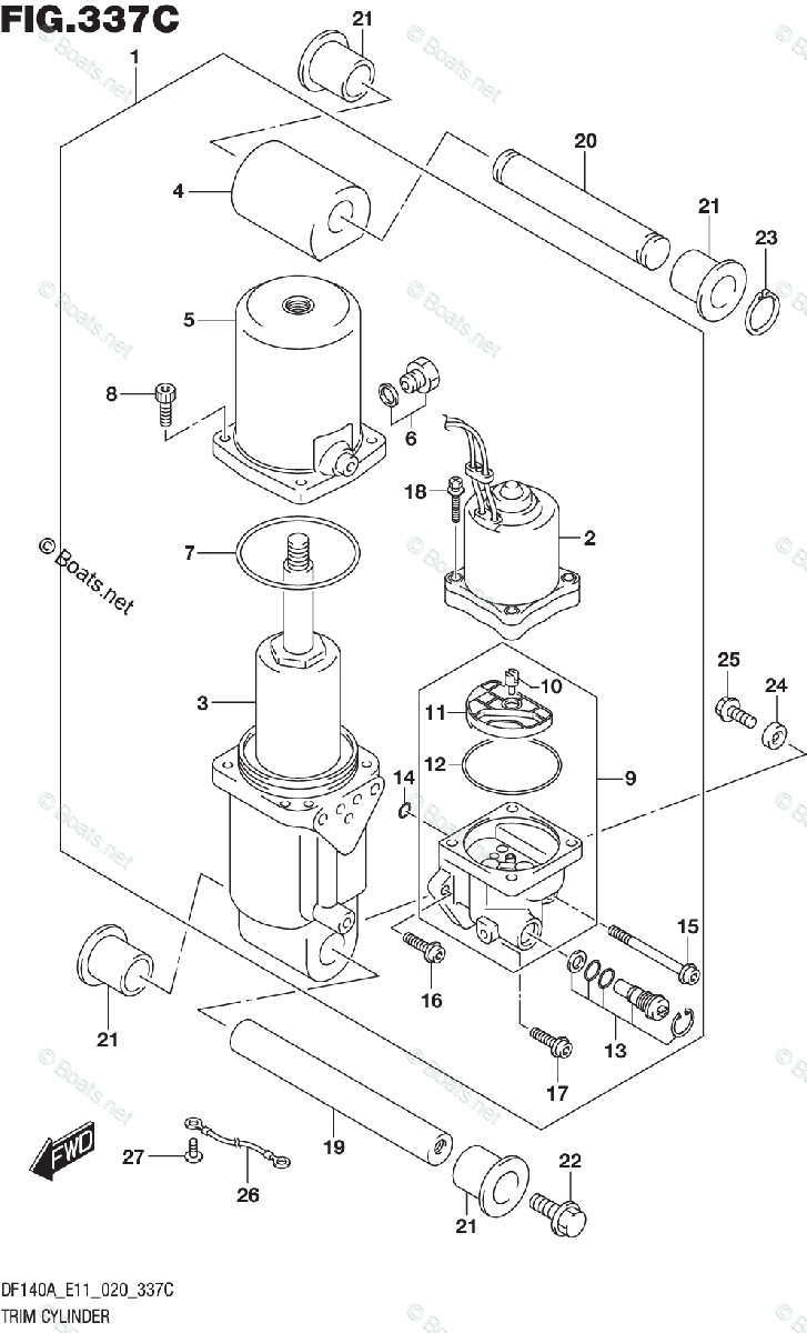 Suzuki Outboard 2020 OEM Parts Diagram for TRIM CYLINDER (DF115AT E40 ...