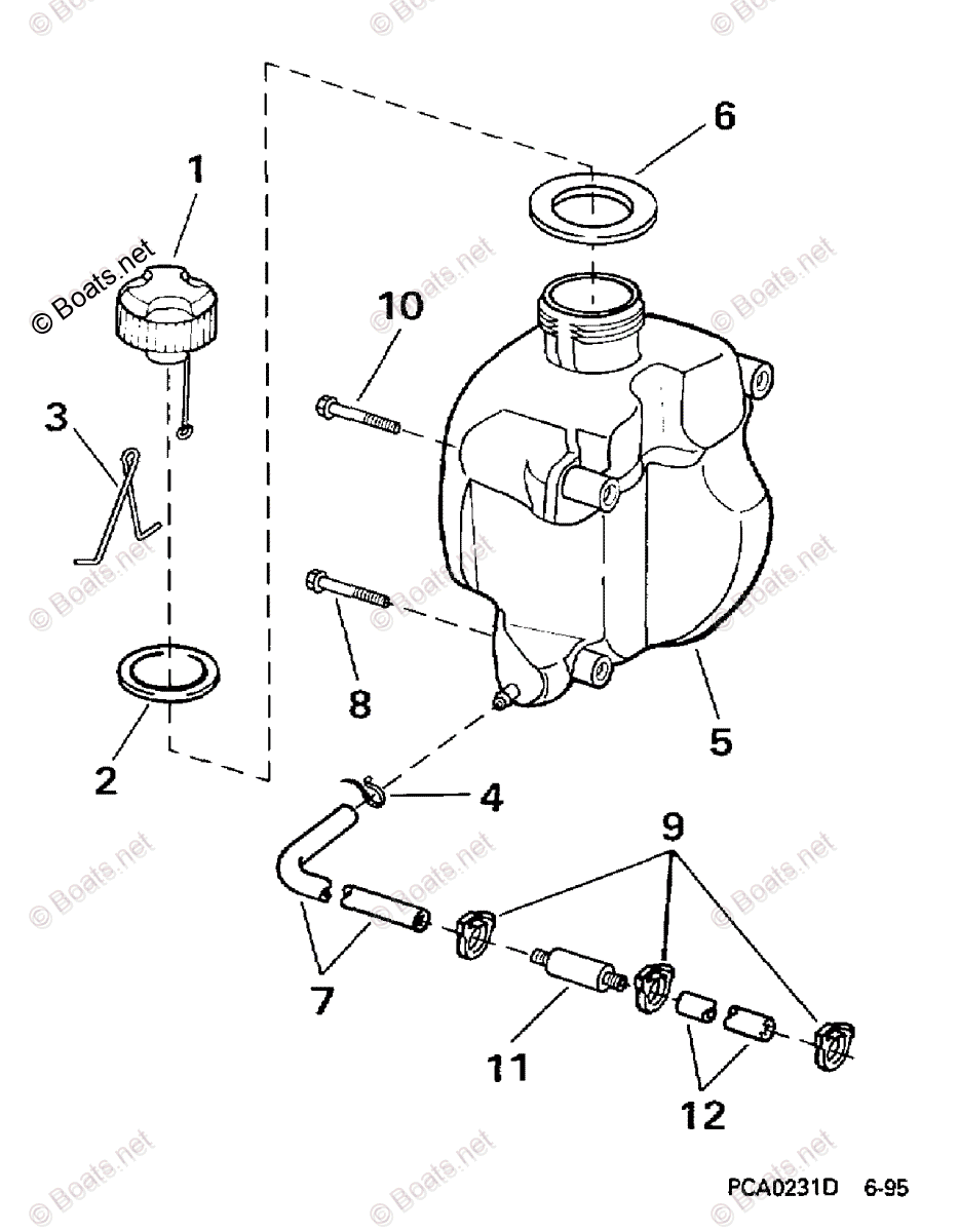 Evinrude Outboard 1998 Oem Parts Diagram For Fuel Tank 