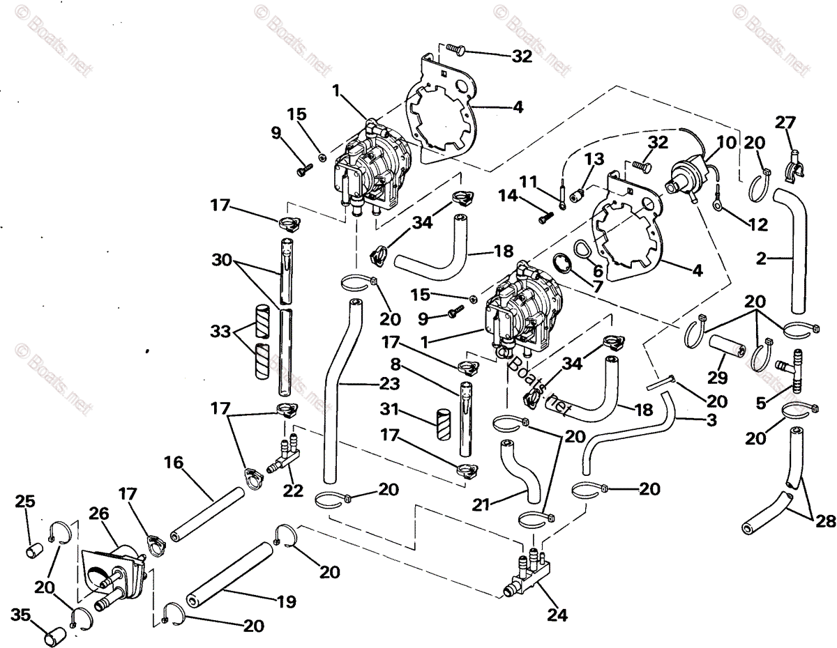 Johnson Outboard 1985 OEM Parts Diagram for VRO Pump