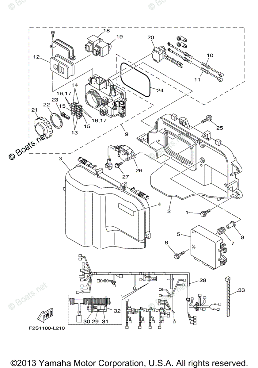 Yamaha Waverunner 2012 OEM Parts Diagram for Electrical 1