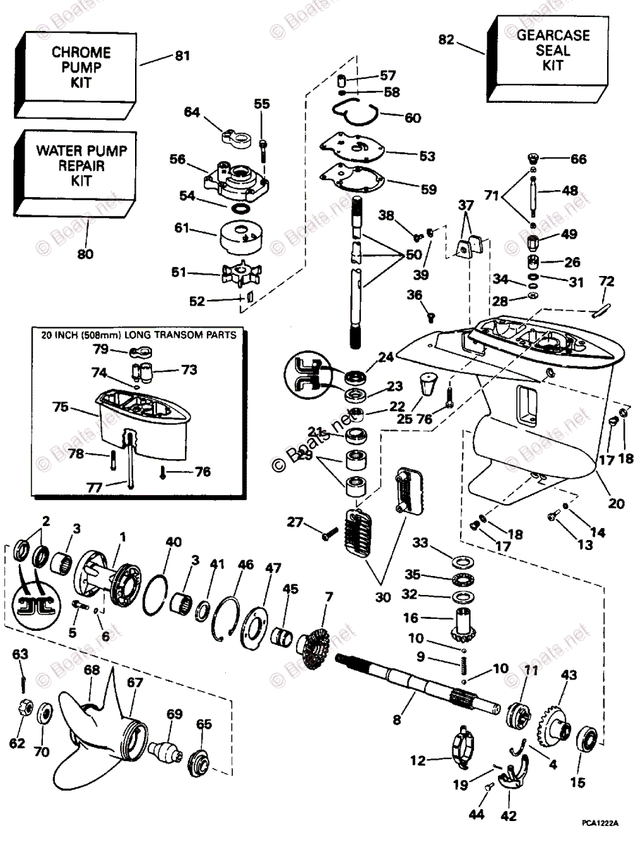 Johnson Outboard 1996 OEM Parts Diagram for Gearcase | Boats.net