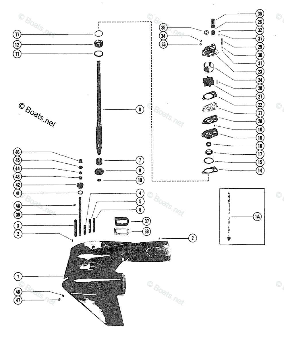 Mercury Outboard 115HP OEM Parts Diagram For Gear Housing (Drive Shaft ...