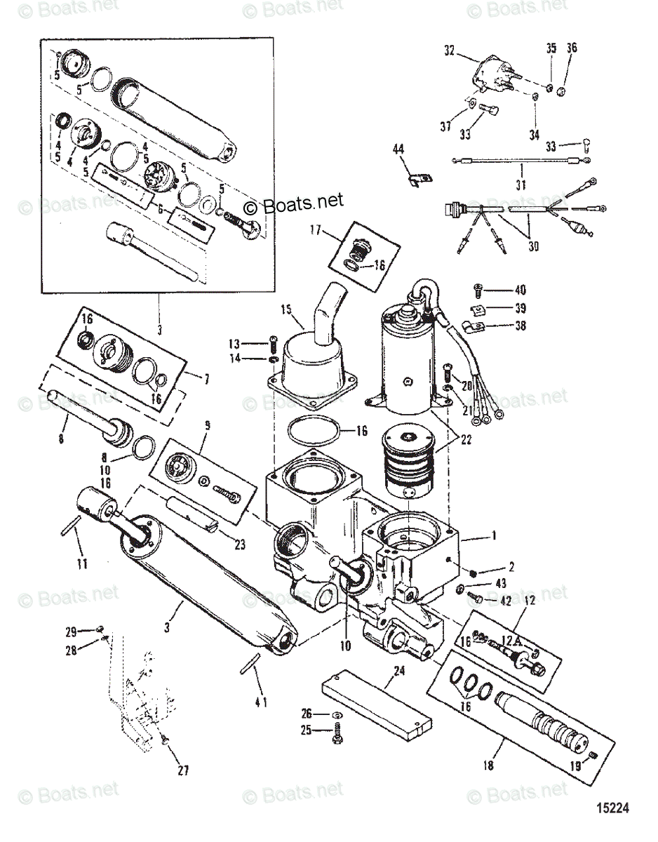 Mariner Outboard 1993 OEM Parts Diagram for Power Trim Components ...