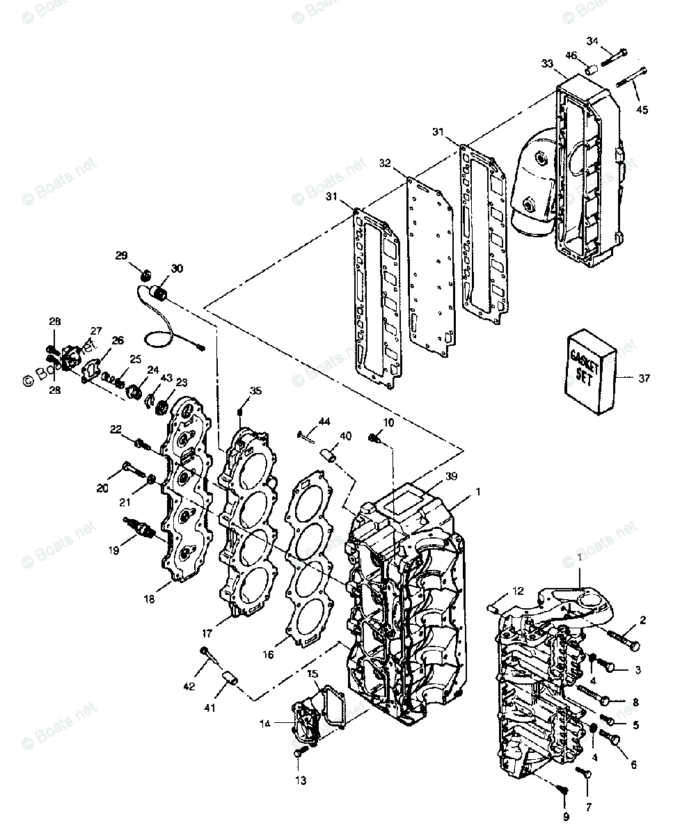 Force Outboard 1991 OEM Parts Diagram for Power Head