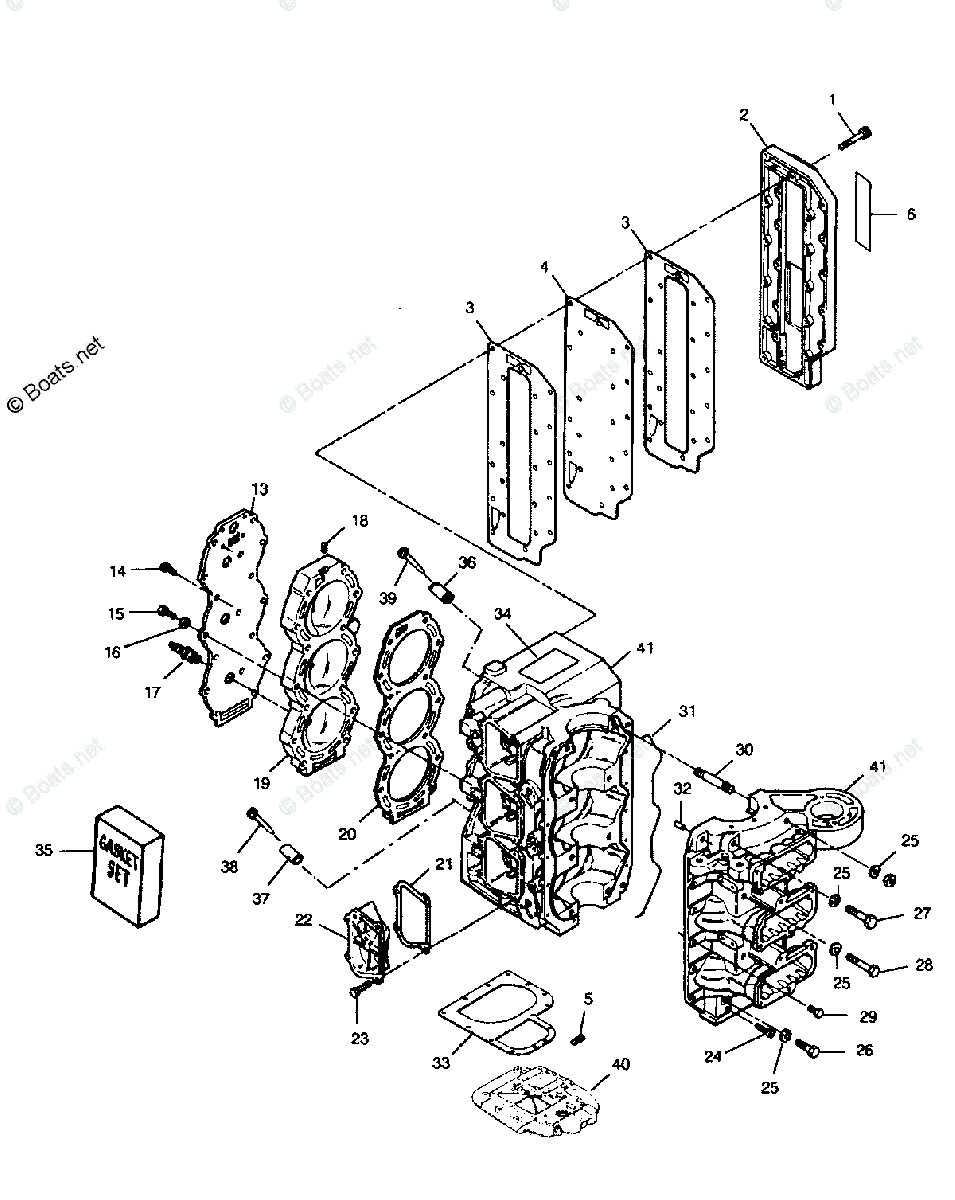 Force Outboard 1991 OEM Parts Diagram for Power Head